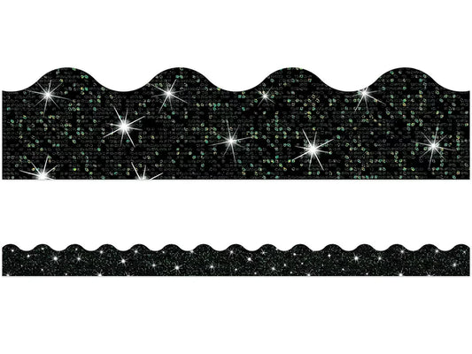 Black Sparkle Scalloped Border - US 6794