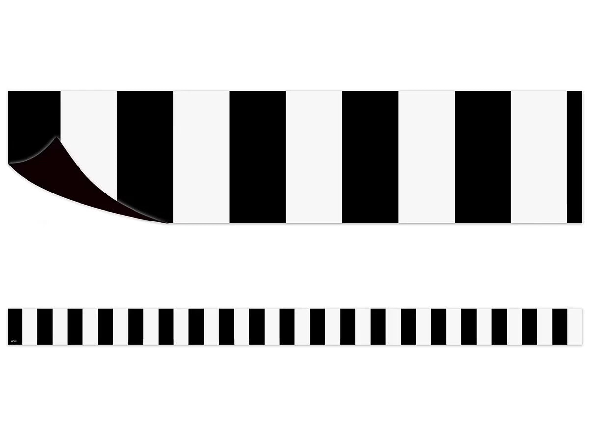 Black & White Striped Magnetic Border - US 5657