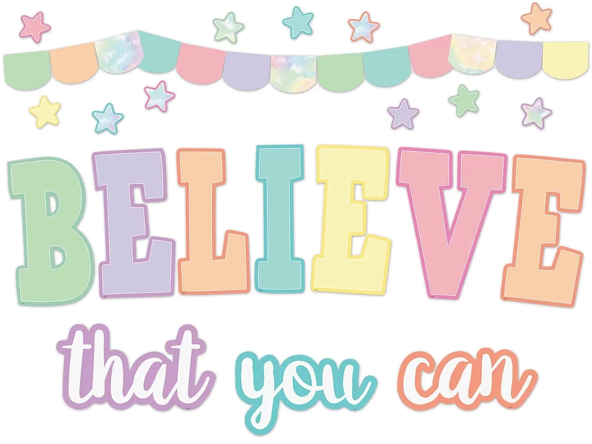 Pastel Pop Believe That You Can Bulletin Board Set - US 5963