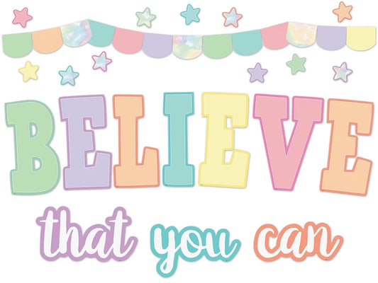 Pastel Pop Believe That You Can Bulletin Board Set - US 5963