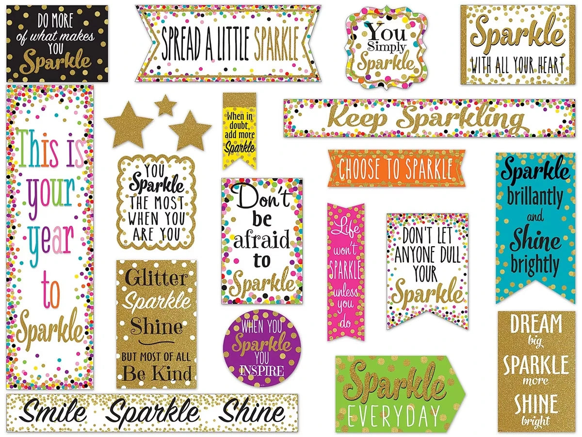 Confetti Sparkle & Shine Bulletin Board Set - US 5305