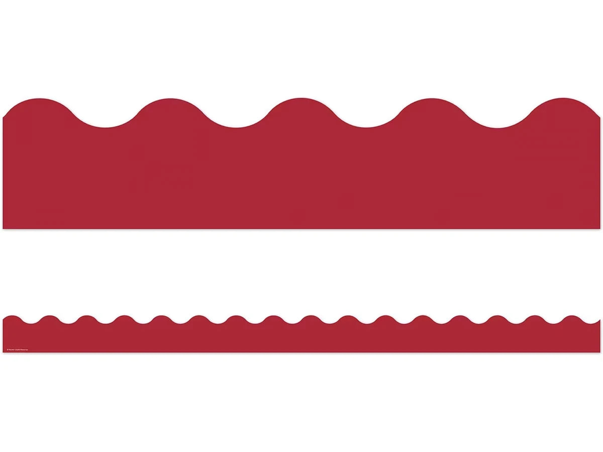 Moving Mountains Cranberry Red Scalloped Border - US 1327