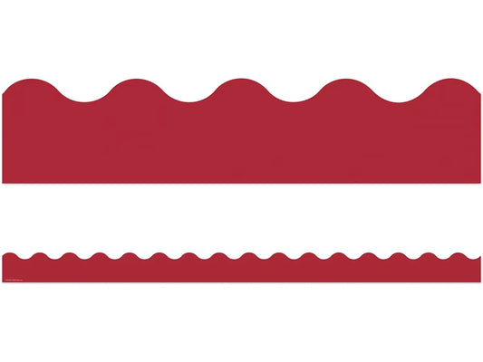 Moving Mountains Cranberry Red Scalloped Border - US 1327