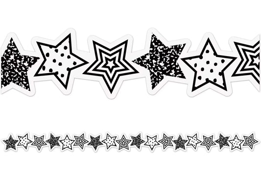 Brights 4Ever Black & White Star Border - US 5185