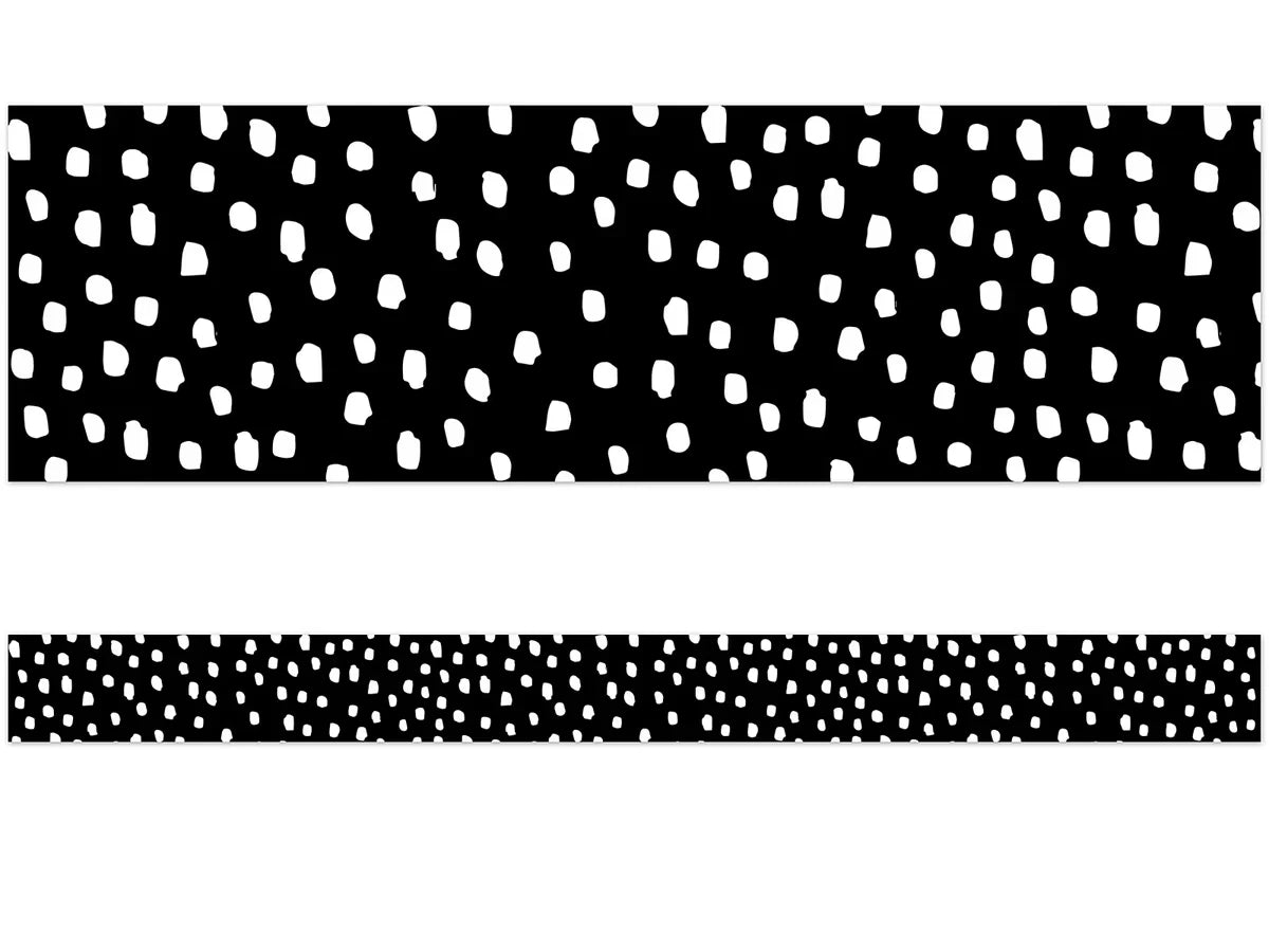 Black & White Messy Dot Border - US 9729