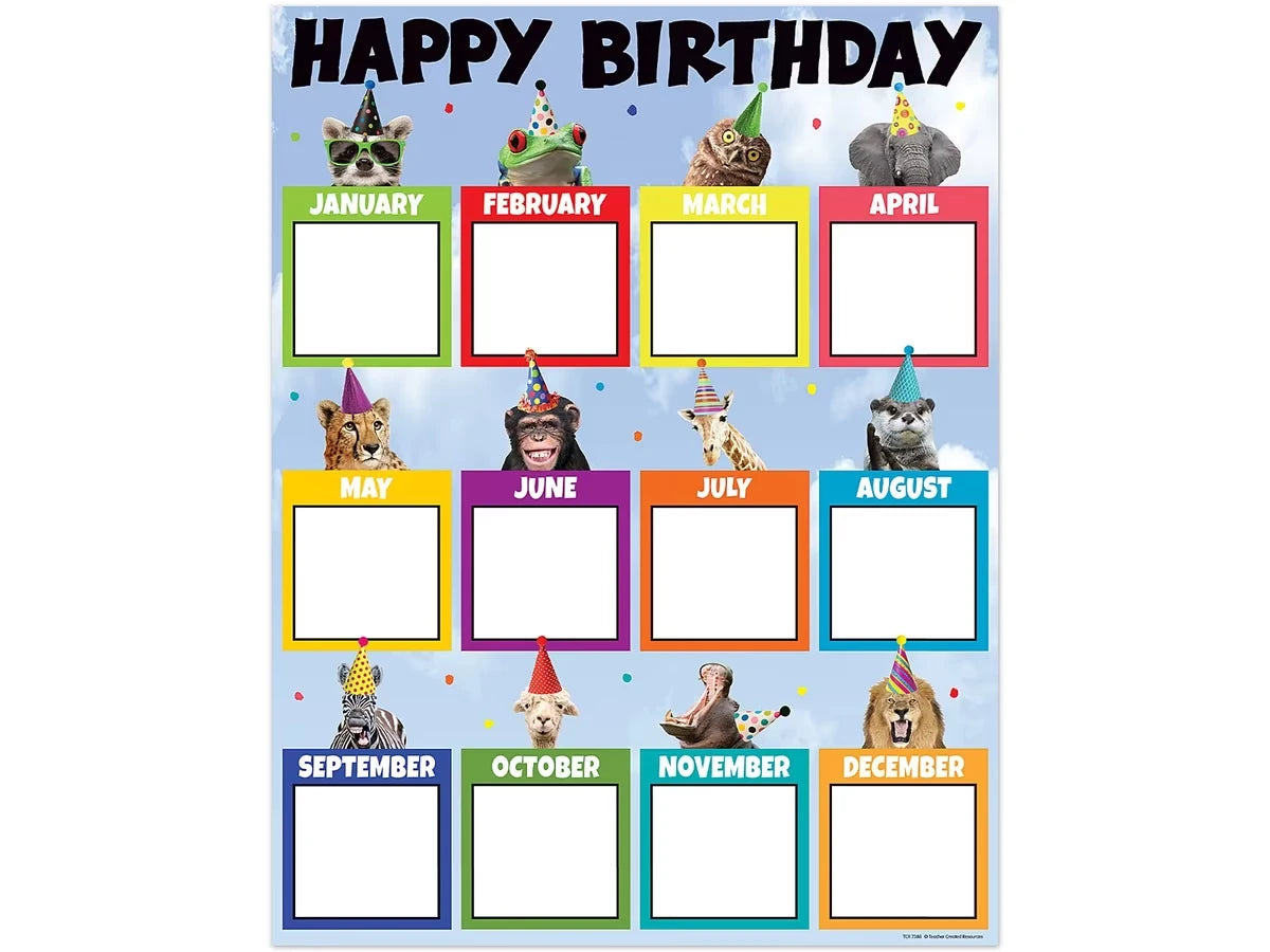 Go Wild Animals Birthday Chart - US 1602