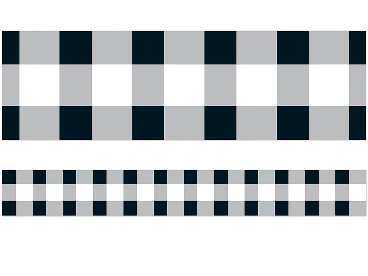 Black & White Buffalo Checkered Border - US 6291