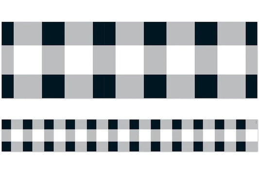 Black & White Buffalo Checkered Border - US 6291