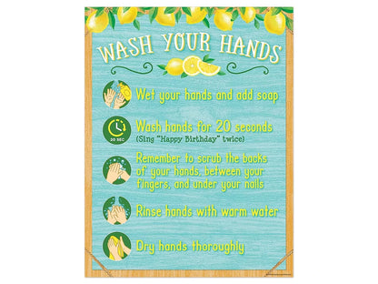 Lemon Zest Wash Your Hands Reference Poster - US 9073