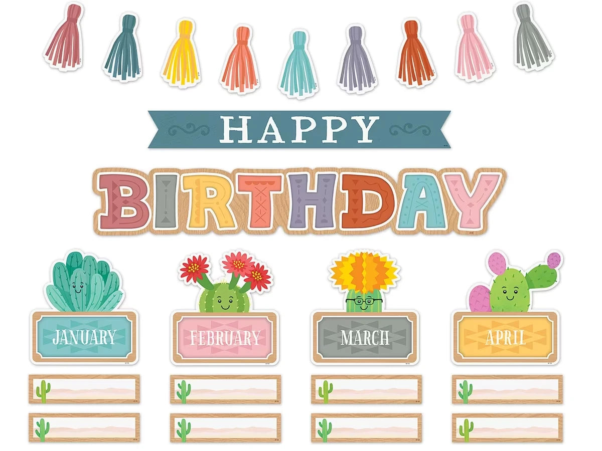 Happy Cactus Crew Birthday Bulletin Board Set - US 6114