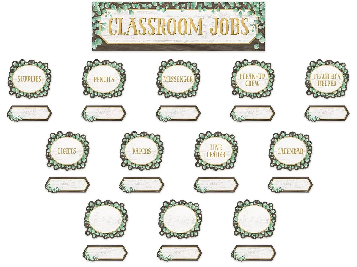 Eucalyptus Classroom Jobs Bulletin Board Set - US 5587