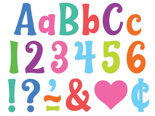 Colorful Wild Whimsy 4" Self-Adhesive Punch-Out Letters - US 7570