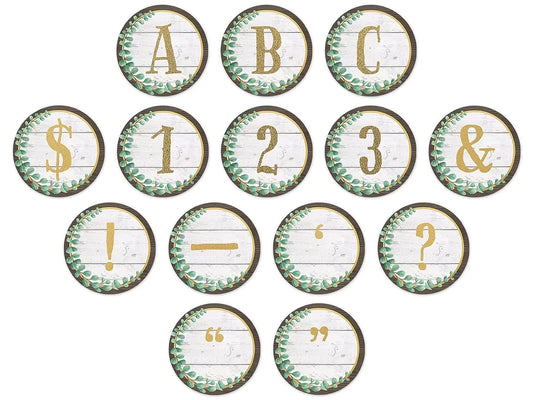 Eucalyptus Circle 3 1/2" Punch-Out Letters - US 1956