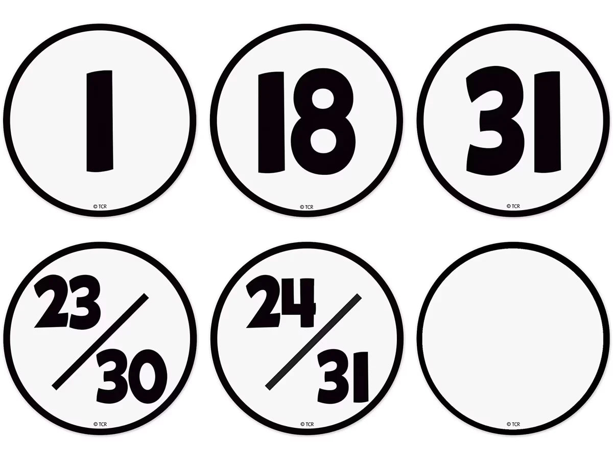 Black & White Calendar Mini Accents - US 6185