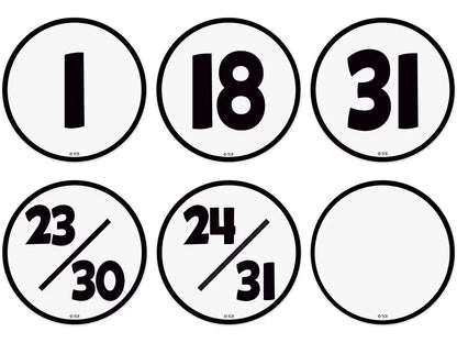 Black & White Calendar Mini Accents - US 6185