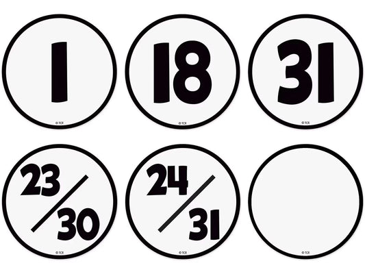 Black & White Calendar Mini Accents - US 6185