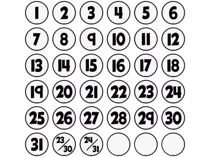Black & White Calendar Mini Accents - US 6185