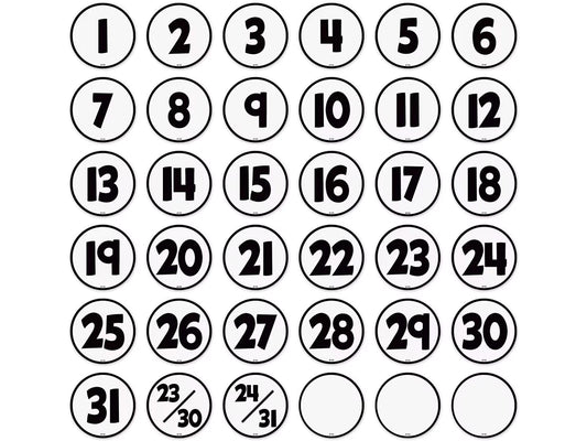 Black & White Calendar Mini Accents - US 6185