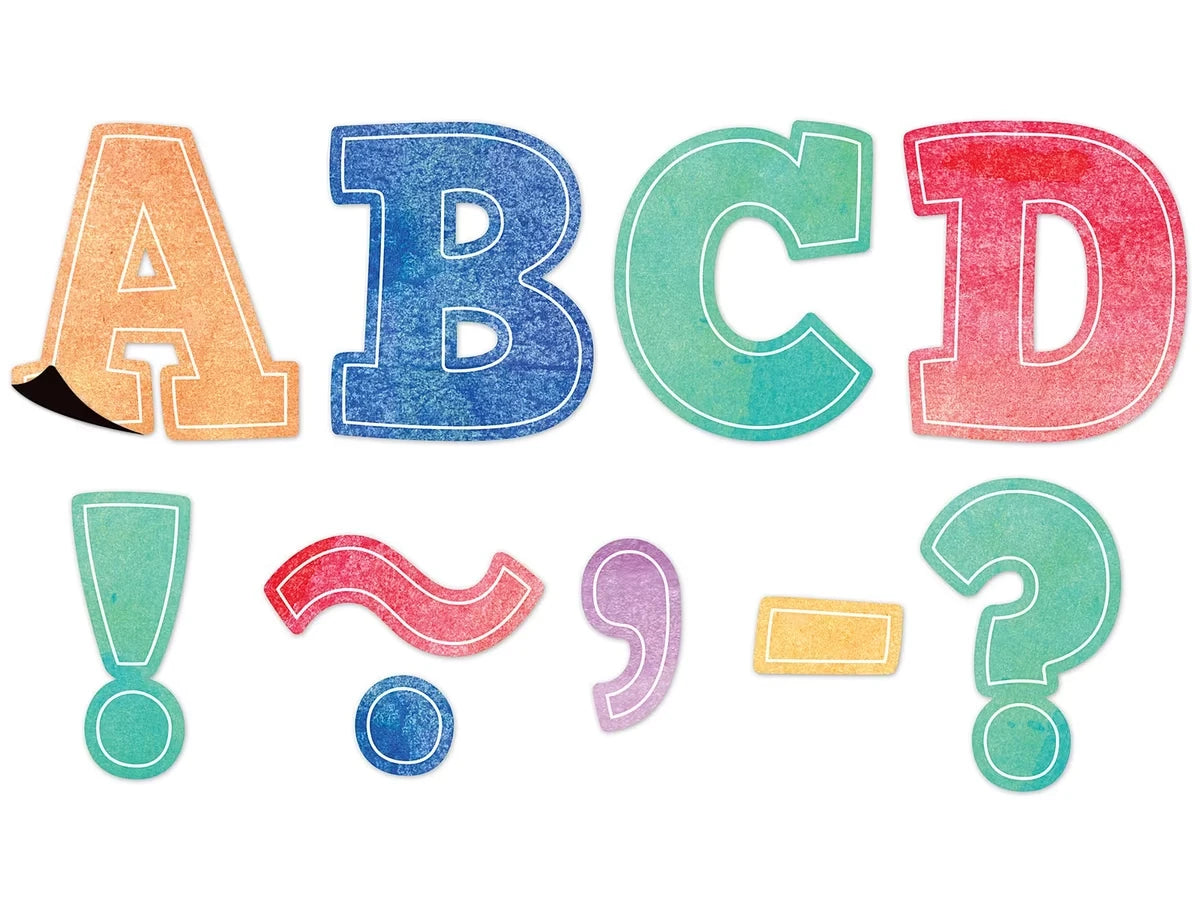 Watercolor 3" Magnetic Punch-Out Letters - US 4716