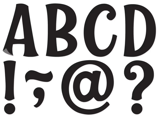 Whimsical Black 3" Magnetic Punch-Out Letters - US 6269