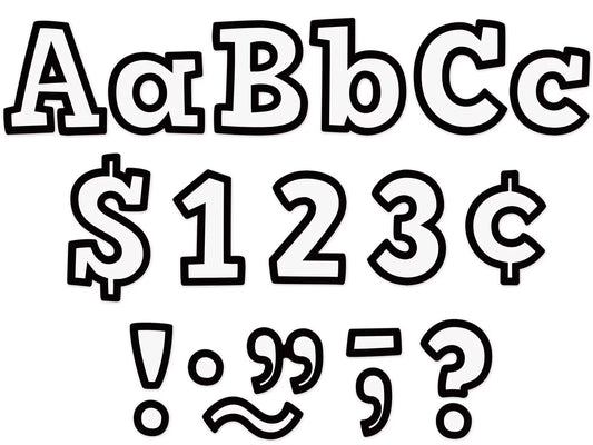 Black & White Bold 4" Punch-Out Letters - US 6410