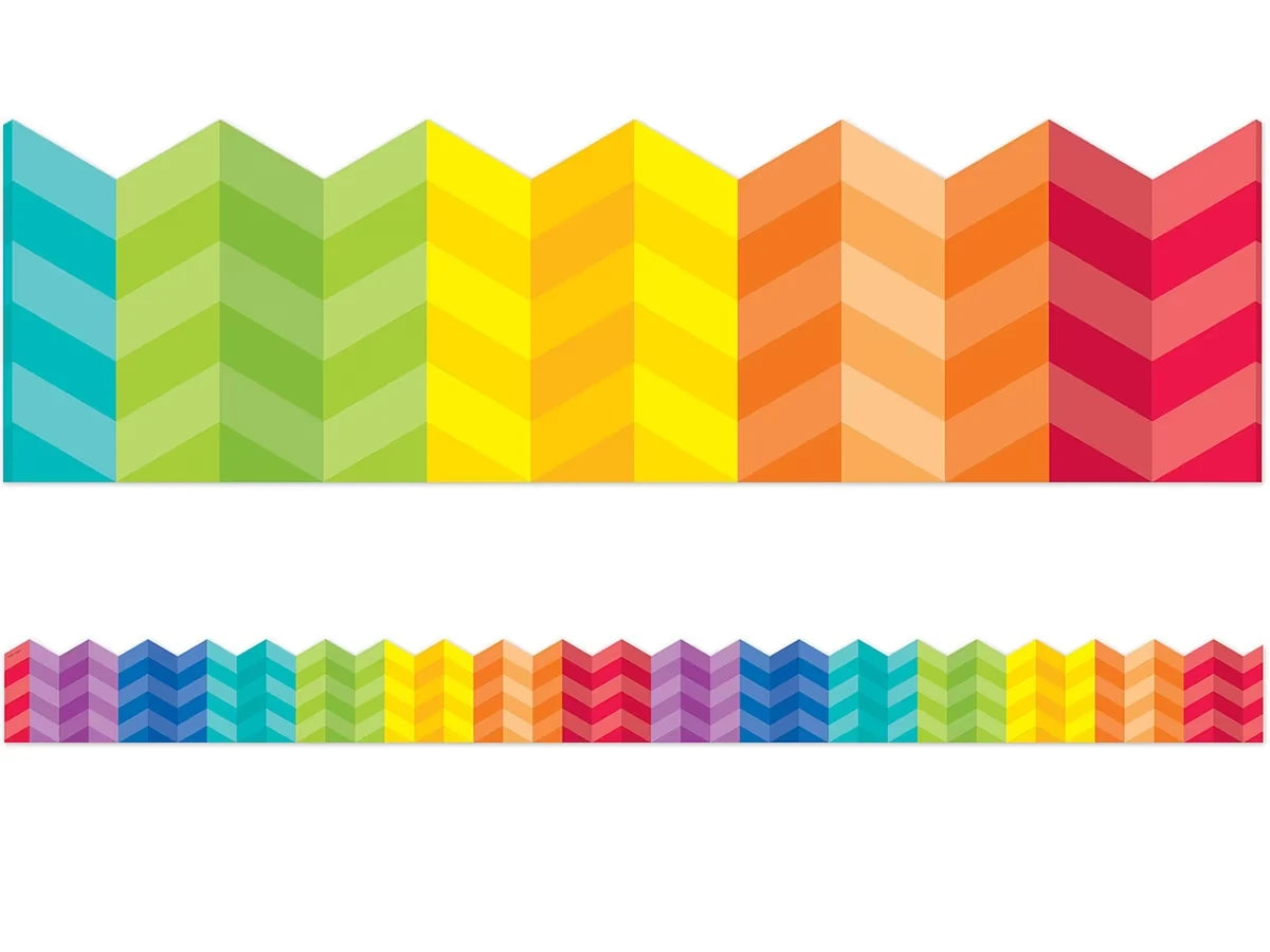 Painted Palette Rainbow Chevron Border - US 4823