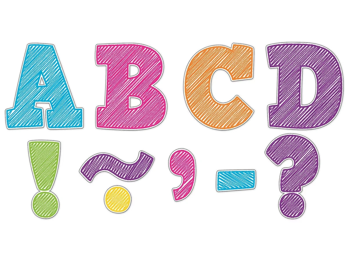 Scribble 3" Magnetic Punch-Out Letters - US 9958