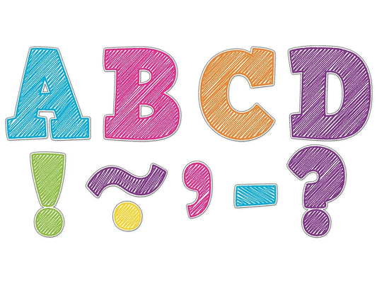 Scribble 3" Magnetic Punch-Out Letters - US 9958