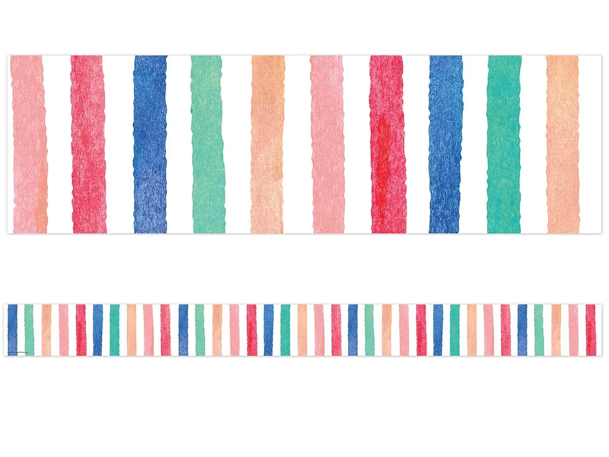 Watercolor Striped Border - US 9654