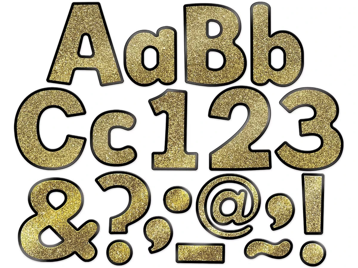 Sparkle & Shine Gold Glitter 4" Punch-Out Letters - US 1464