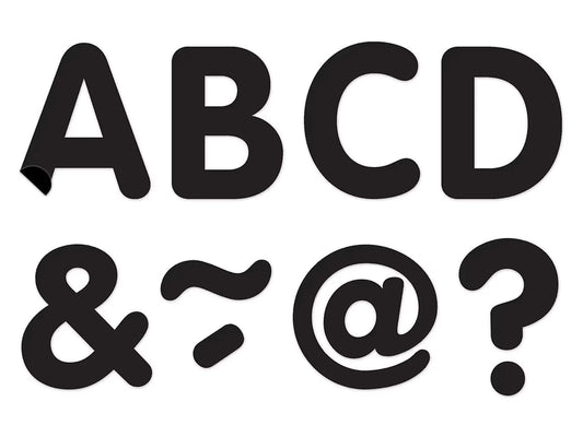 Black 2" Magnetic Punch-Out Letters - US 6874