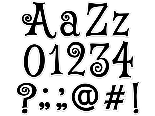 Black Swirl 4" Punch-Out Letters - US 3488