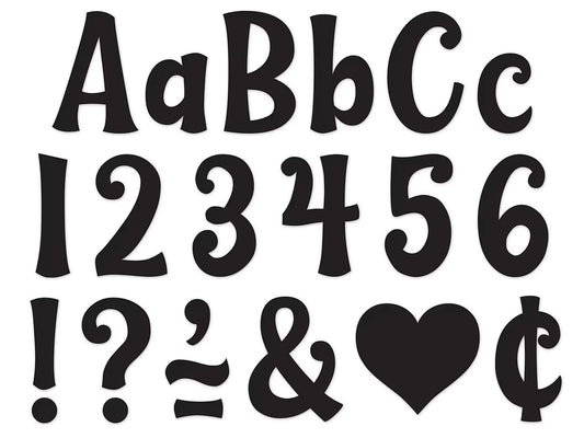 Wild Whimsy Black 4" Self-Adhesive Punch-Out Letters - US 5661