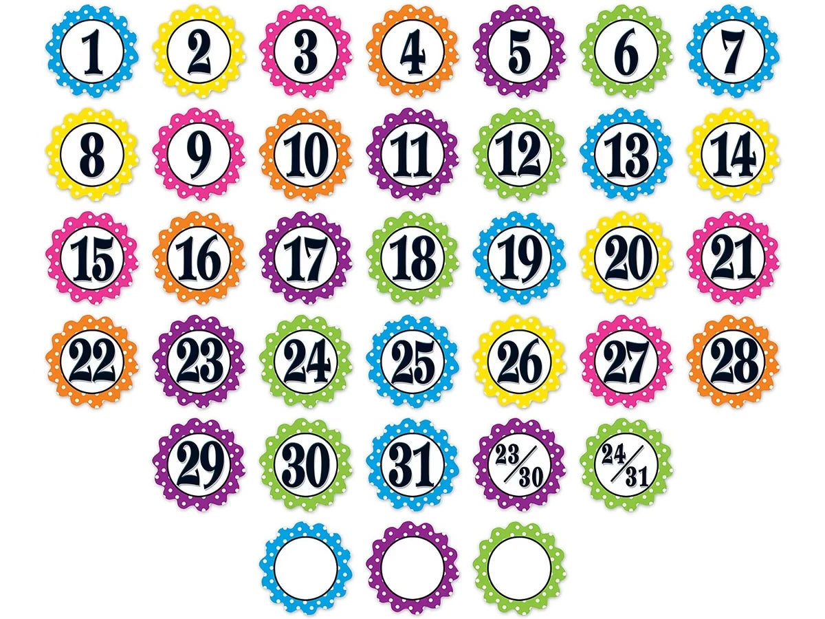 Polka Dot Calendar Mini Accents - US 1612