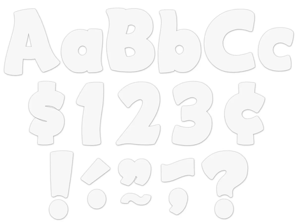 Wavy White 4" Punch-Out Letters - US 7221