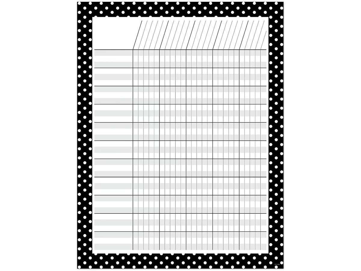 Black & White Polka Dot Incentive Chart - US 7632
