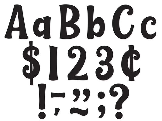 Whimsical Black 4" Punch-Out Letters - US 9657