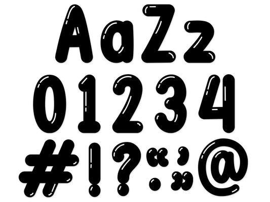 Black Bubble 4" Punch-Out Letters - US 5246