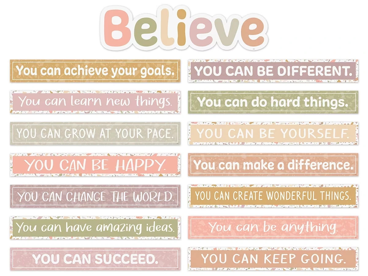 Terrazzo Tones Believe Bulletin Board Set - US 6086