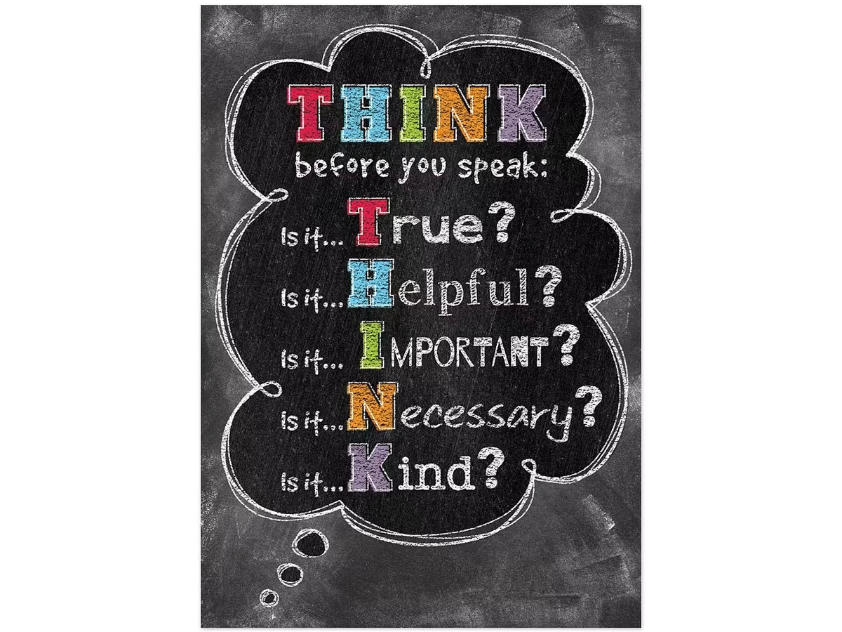 Chalk It Up! Think Before You Speak Poster - US 2120