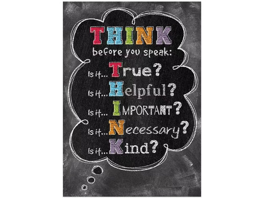 Chalk It Up! Think Before You Speak Poster - US 2120