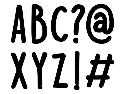 Casual Black 4" Punch-Out Letters - US 3943