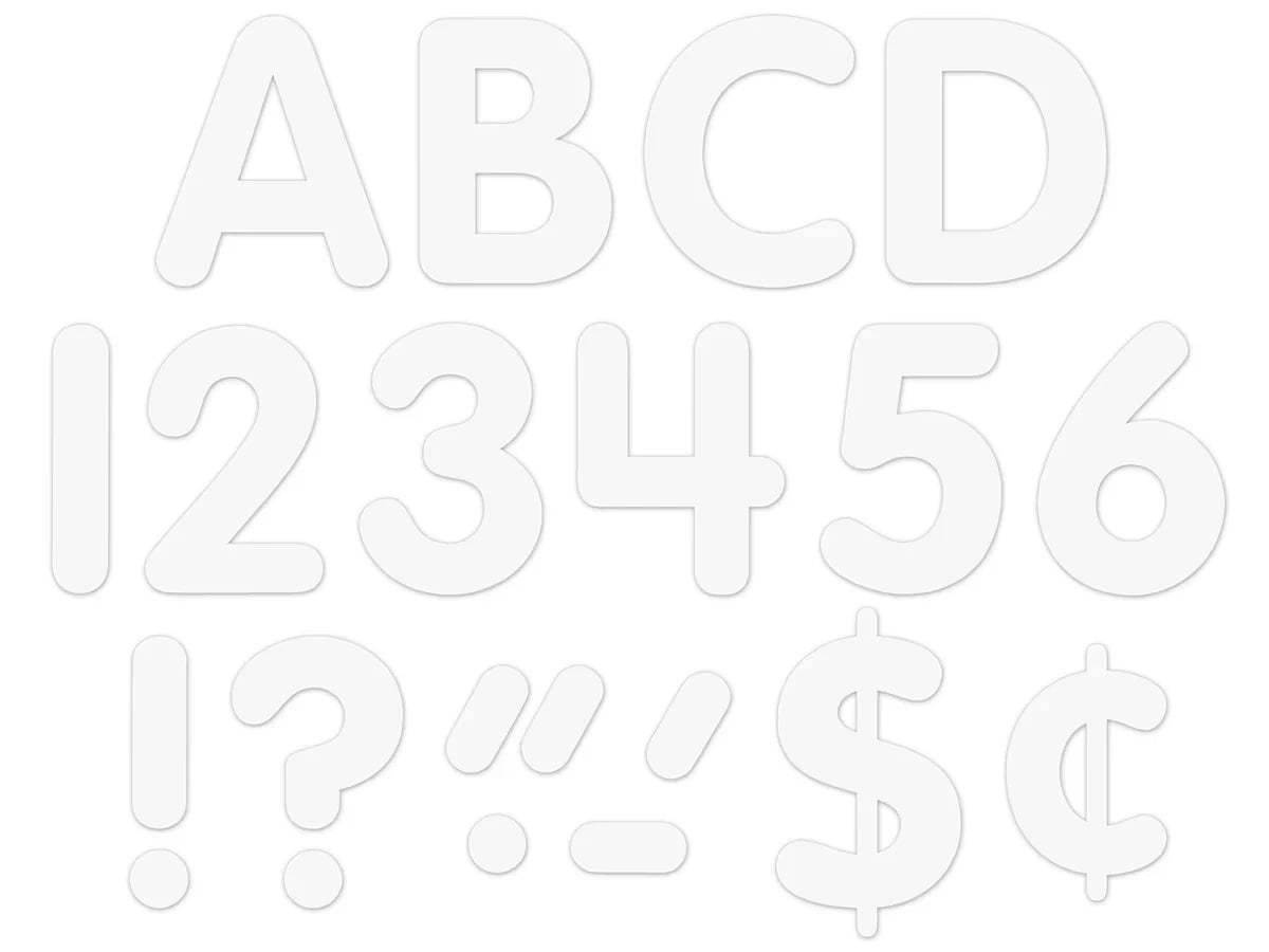 Classic White 4" Self-Adhesive Punch-Out Letters - US 3058