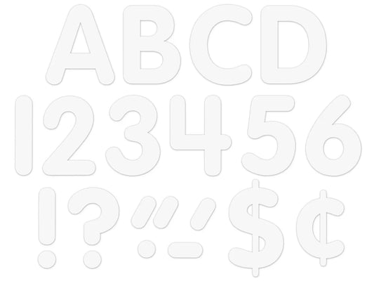 Classic White 4" Self-Adhesive Punch-Out Letters - US 3058