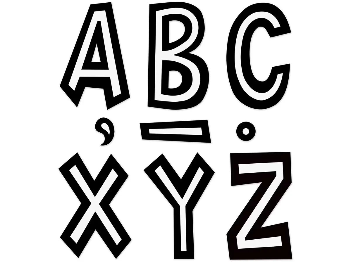 Black & White Fun Font 7" Punch-Out Letters - US 5487