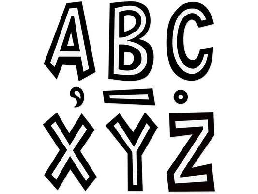 Black & White Fun Font 7" Punch-Out Letters - US 5487