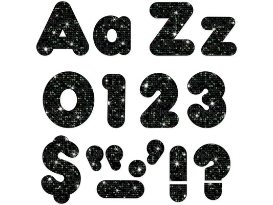 Black Sparkle 4" Punch-Out Letters - US 5389