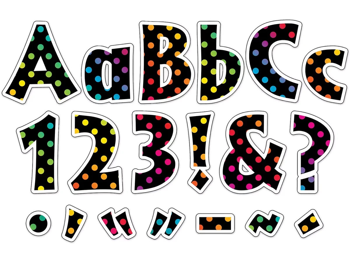 Rainbow Polka Dot 4" Punch-Out Letters - US 1454