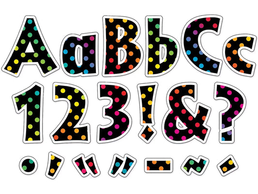 Rainbow Polka Dot 4" Punch-Out Letters - US 1454