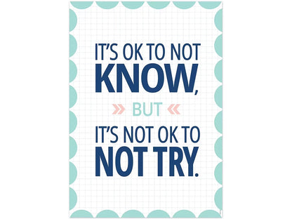Calm & Cool It’s OK to Not Know Poster - US 3360